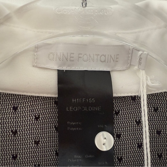 NEW Anne Fontaine LEOPOLDINE Black Sheer Lace Blouse - Size 44 (US 12) - Picture 10 of 15